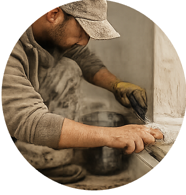 Plasterer at work